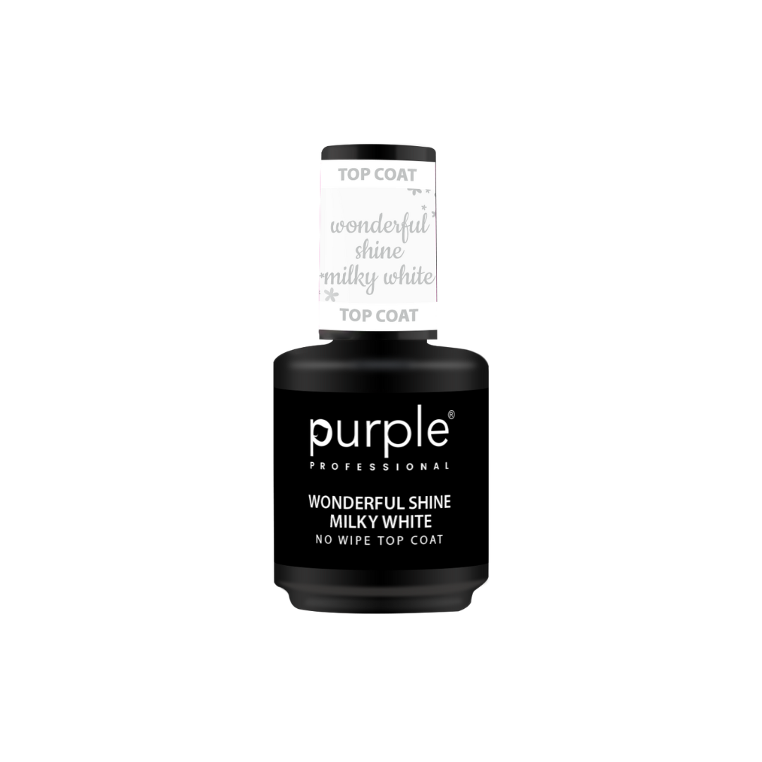 PURPLE - Wonderful MILKY WHITE Top Coat Sem Goma 15ml - P464